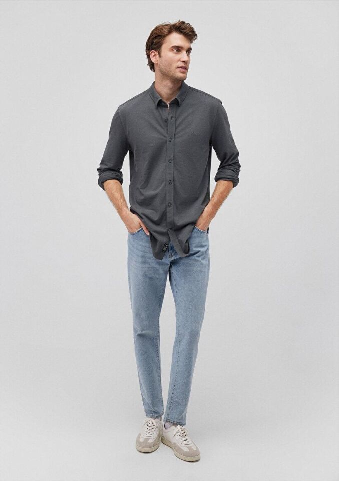 MAVİ ERKEK UZUN KOL GÖMLEK  Yosun Yeşili 0211092-71598