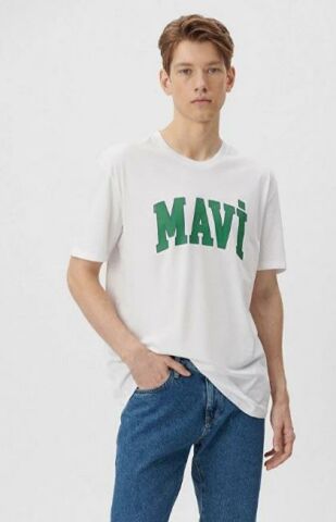 MAVİ ERKEK MAVİ LOGO TİŞÖRT Beyaz 0611711-620