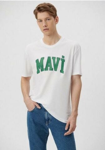 MAVİ ERKEK MAVİ LOGO TİŞÖRT Beyaz 0611711-620