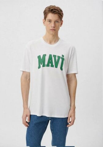 MAVİ ERKEK MAVİ LOGO TİŞÖRT Beyaz 0611711-620