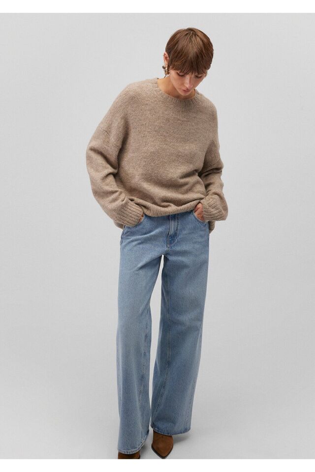 MAVİ KADIN BISIKLET YAKA KAZAK Cobblestone Melange 1710517-87896