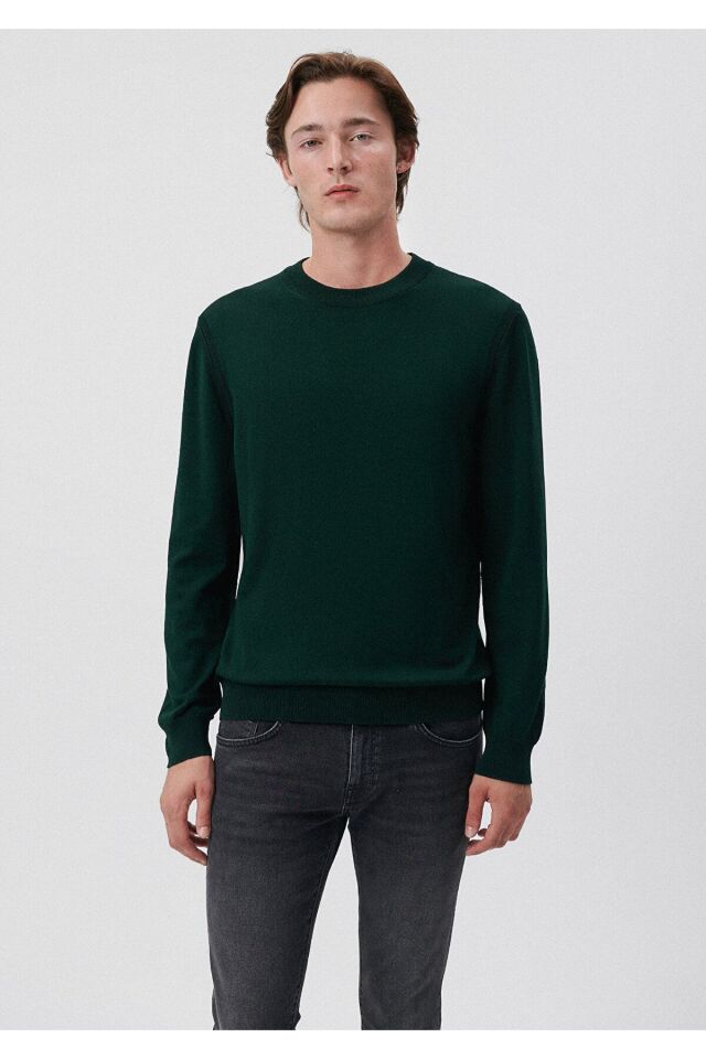 MAVİ ERKEK BİSİKLET YAKA KAZAK Koyu Yeşil 0710137-85370