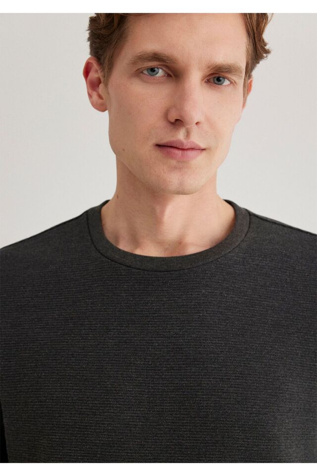 MAVİ ERKEK UZUN KOL PENYE  Antrasit Melanj 064622-26834