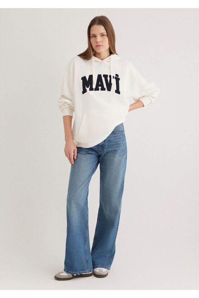 MAVİ KADIN MAVİ LOGO SWEATSHIRT Hindistan Cevizi 1S10175-80194