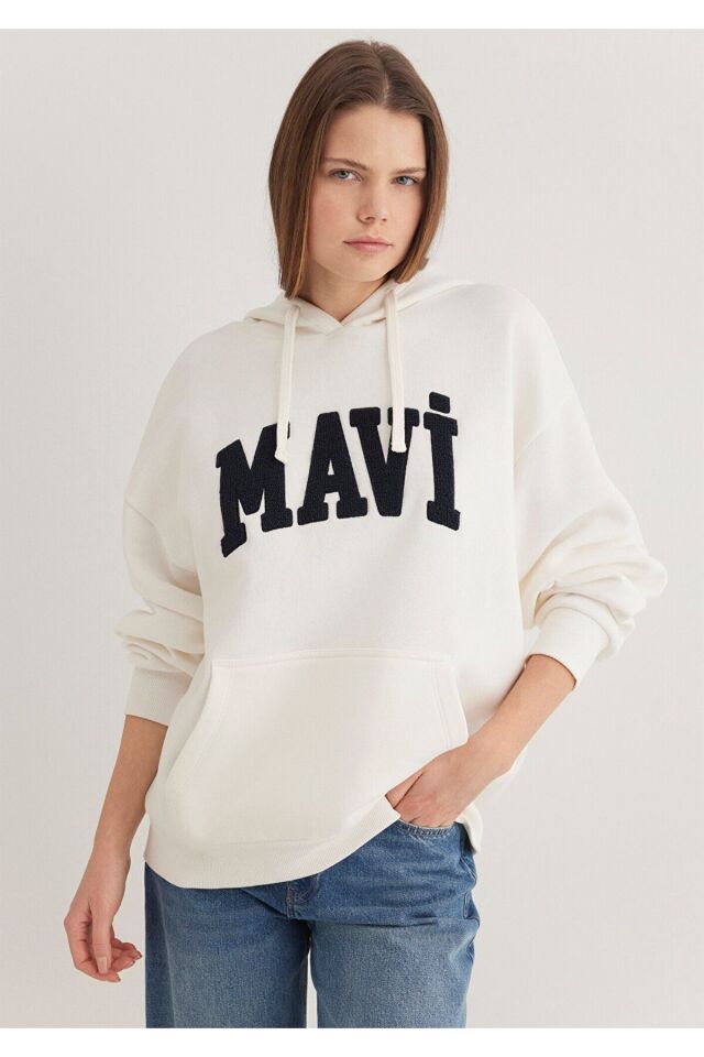MAVİ KADIN MAVİ LOGO SWEATSHIRT Hindistan Cevizi 1S10175-80194
