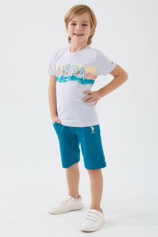 U.S. POLO ASSN. ERKEK ÇOCUK BERMUDA TAKIM US1341-4 KAR MELANJ - 7-8