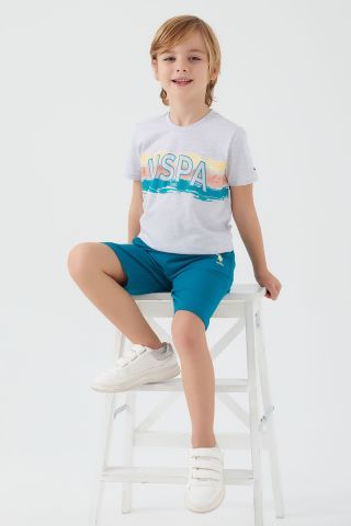 U.S. POLO ASSN. ERKEK ÇOCUK BERMUDA TAKIM US1341-4 KAR MELANJ - 7-8