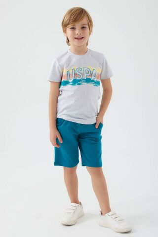 U.S. POLO ASSN. ERKEK ÇOCUK BERMUDA TAKIM US1341-4 KAR MELANJ - 5-6