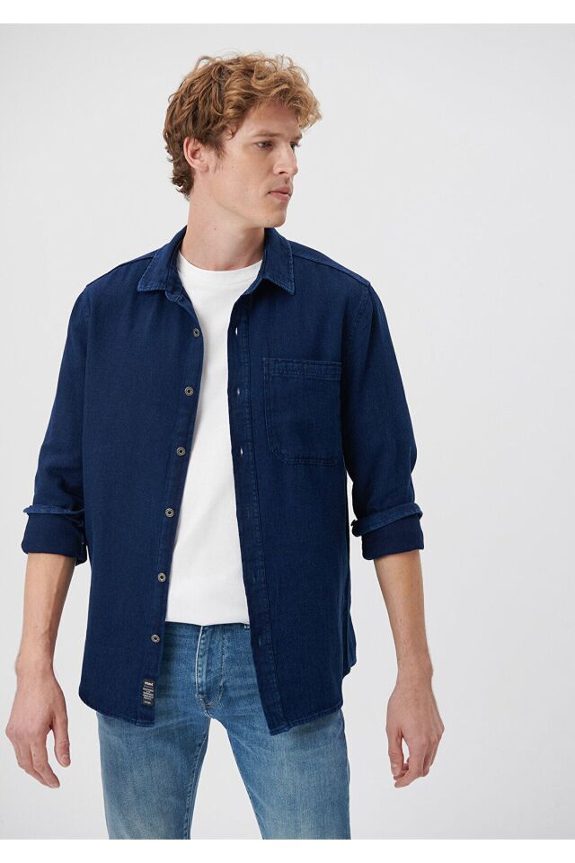 MAVİ ERKEK CEPLİ GÖMLEK İndigo 0210979-18790