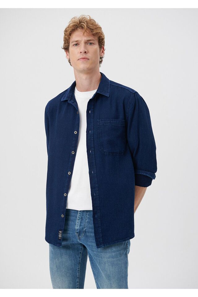 MAVİ ERKEK CEPLİ GÖMLEK İndigo 0210979-18790