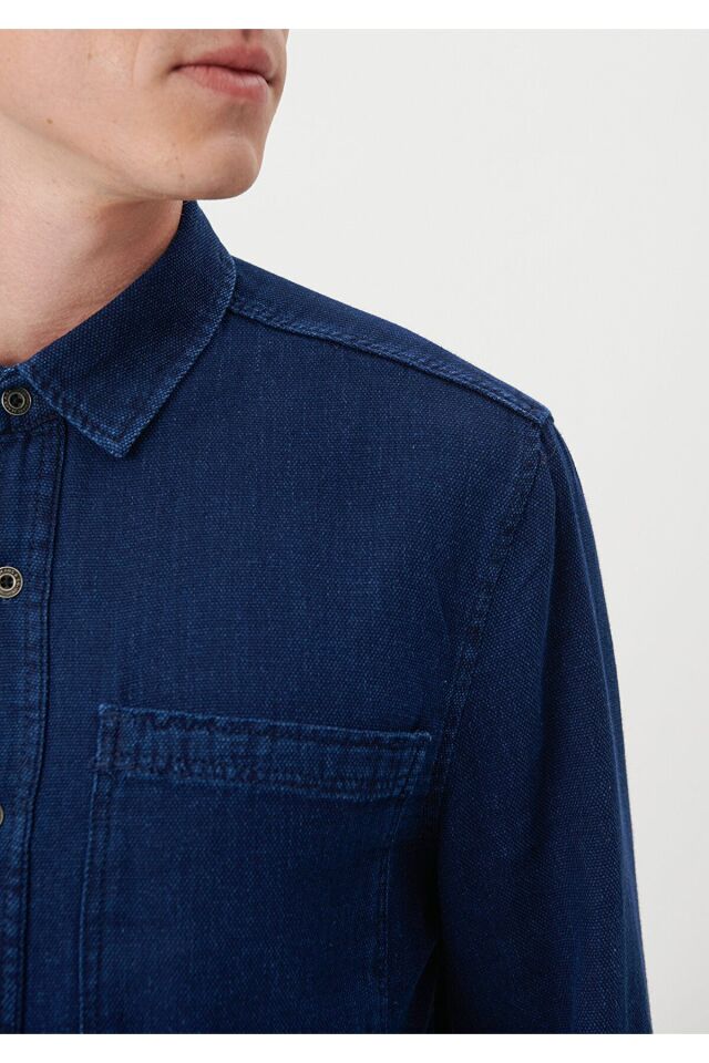 MAVİ ERKEK CEPLİ GÖMLEK İndigo 0210979-18790