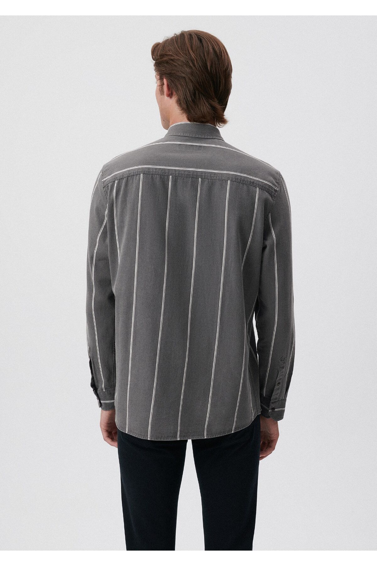 MAVİ ERKEK ÇİZGİLİ GÖMLEK Siyah 0210715-900