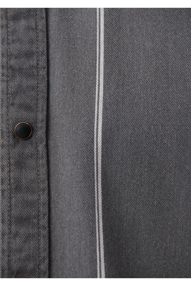 MAVİ ERKEK ÇİZGİLİ GÖMLEK Siyah 0210715-900