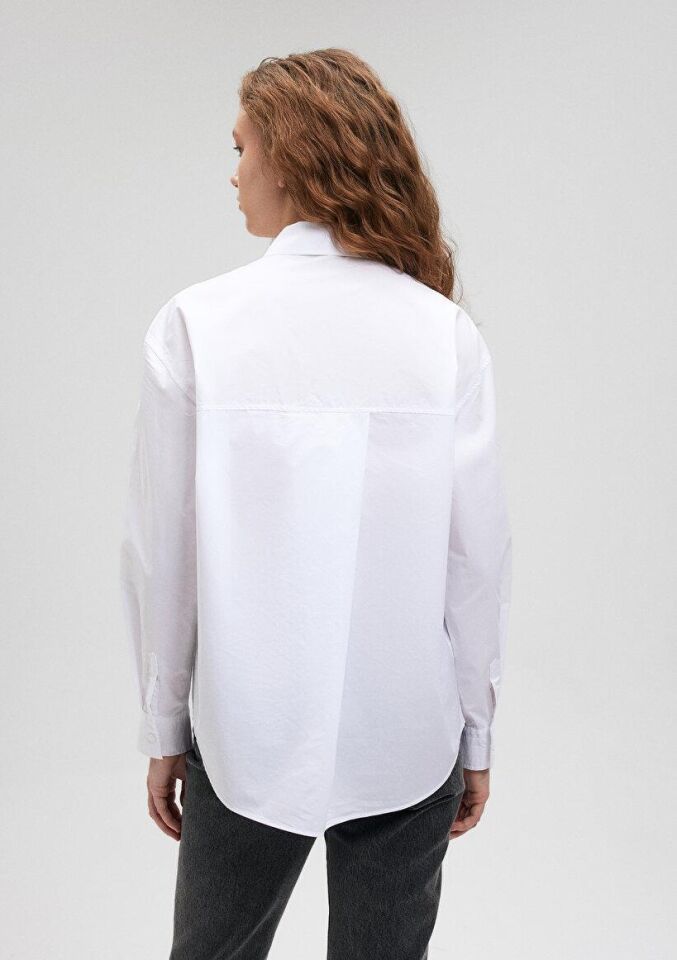 MAVİ KADIN UZUN KOLLU GÖMLEK Beyaz 1210691-620