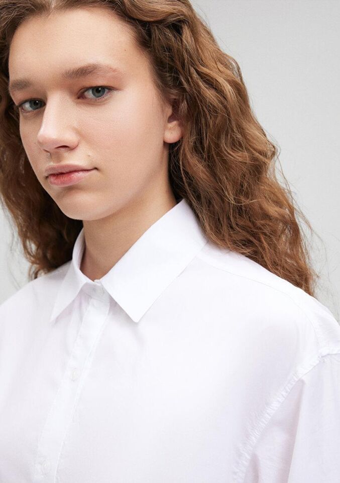 MAVİ KADIN UZUN KOLLU GÖMLEK Beyaz 1210691-620