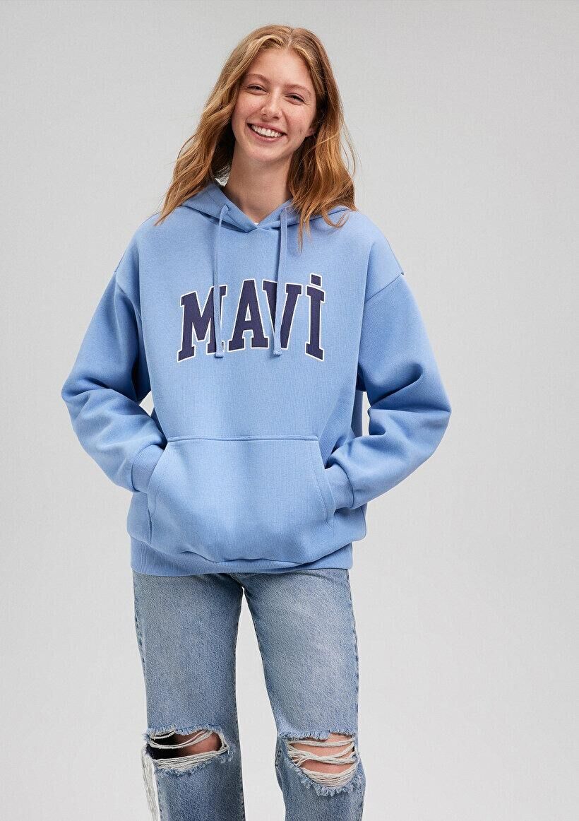 MAVİ KADIN MAVİ LOGO KAPÜŞONLU SWEATSHIRT Blue Bonn 1600361-70856