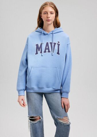 MAVİ KADIN MAVİ LOGO KAPÜŞONLU SWEATSHIRT Blue Bonn 1600361-70856