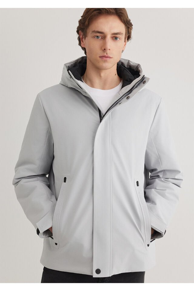 MAVİ ERKEK KAPÜŞONLU CEKET Açık Gri 0110561-70075