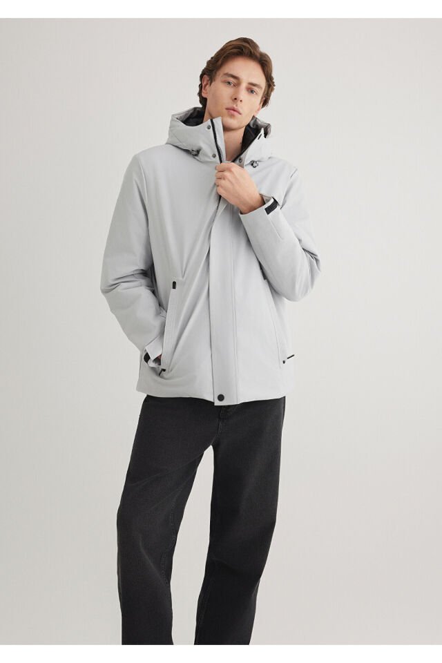 MAVİ ERKEK KAPÜŞONLU CEKET Açık Gri 0110561-70075