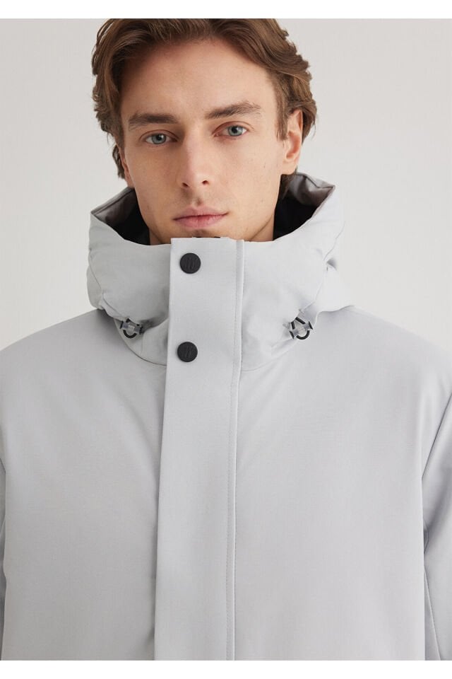 MAVİ ERKEK KAPÜŞONLU CEKET Açık Gri 0110561-70075