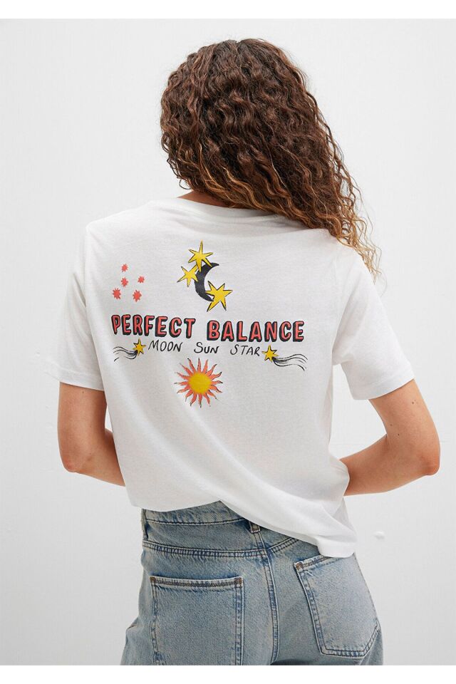 MAVİ KADIN ASTROLOJİ BASKILI TİŞÖRT HİNDİSTAN CEVİZ 1613523-80194