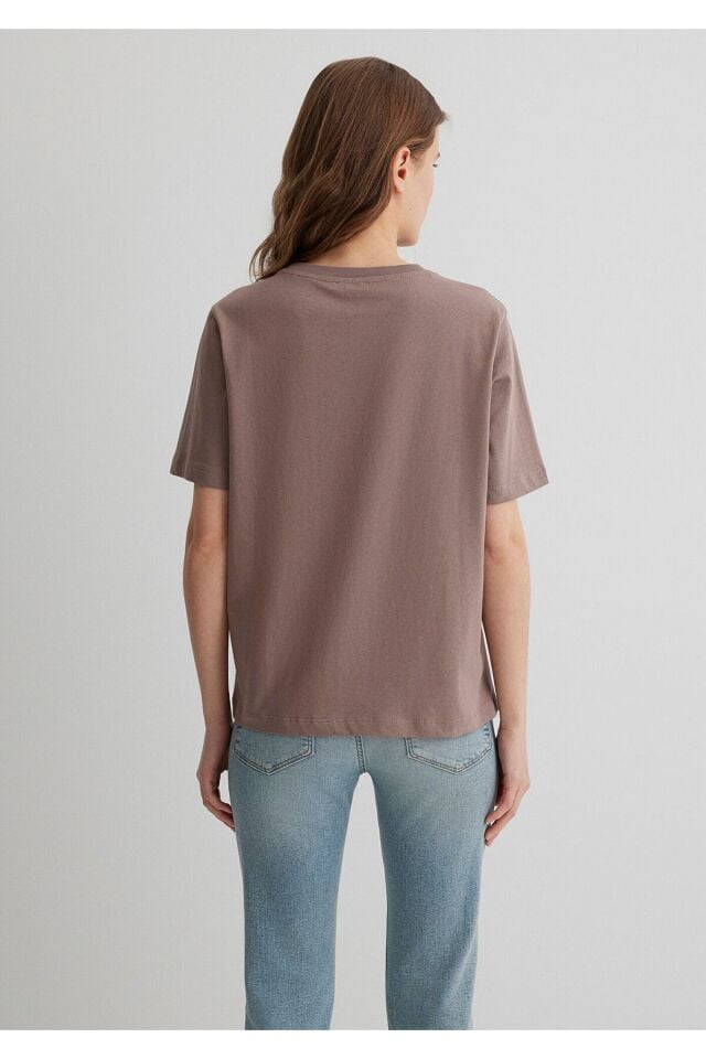 MAVİ KADIN MAVİ BASKILI TİŞÖRT Deep Taupe 1613147-70383