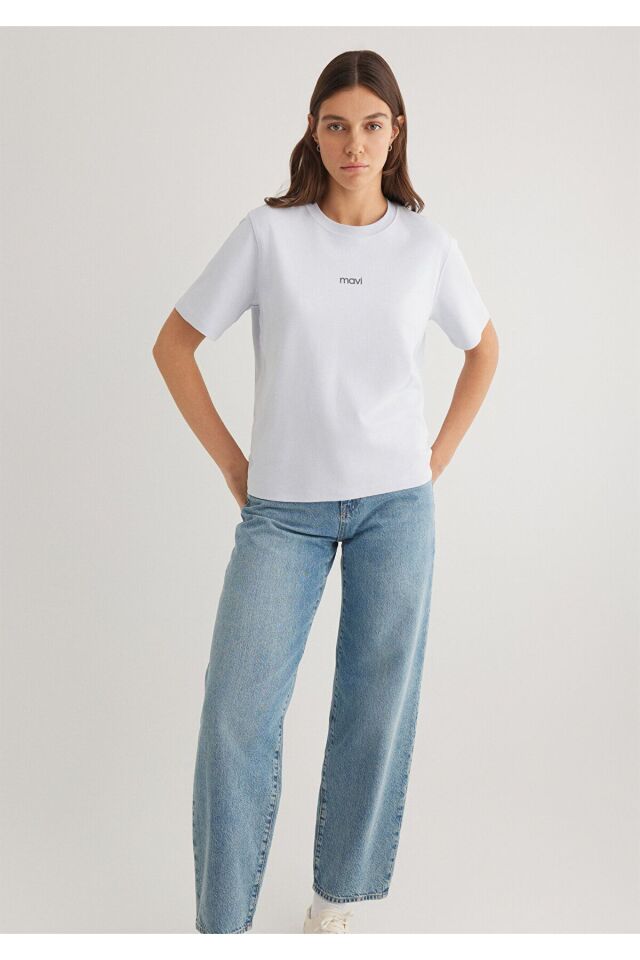 MAVİ KADIN LOGO T-SHIRT HALOGEN BLUE 1612829-89201