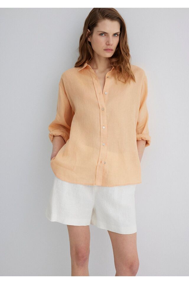 MAVİ KADIN UZUN KOLLU GÖMLEK Caramel Cream 1210747-71219