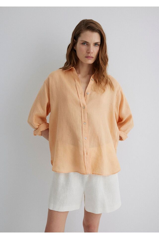 MAVİ KADIN UZUN KOLLU GÖMLEK Caramel Cream 1210747-71219