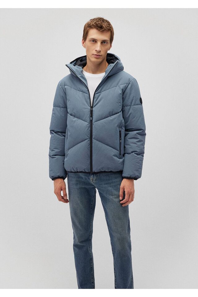 MAVİ ERKEK KAPÜŞONLU CEKET Puslu Mavi 0110360-70782