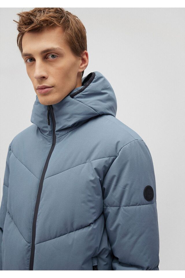 MAVİ ERKEK KAPÜŞONLU CEKET Puslu Mavi 0110360-70782