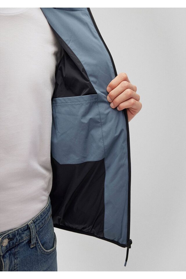 MAVİ ERKEK KAPÜŞONLU CEKET Puslu Mavi 0110360-70782