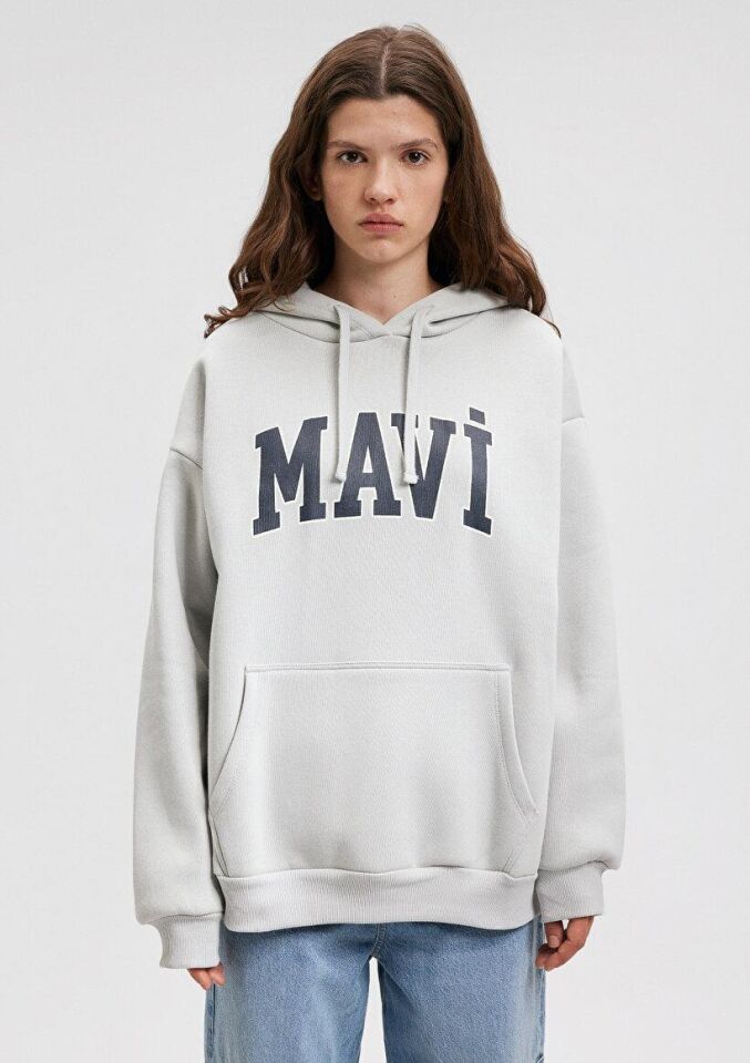 MAVİ KADIN MAVİ LOGO KAPÜŞONLU SWEATSHIRT Açık Gri 1600361-34322