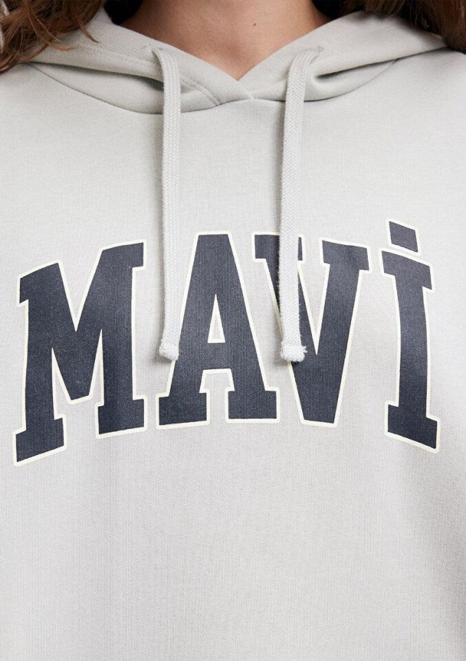 MAVİ KADIN MAVİ LOGO KAPÜŞONLU SWEATSHIRT Açık Gri 1600361-34322