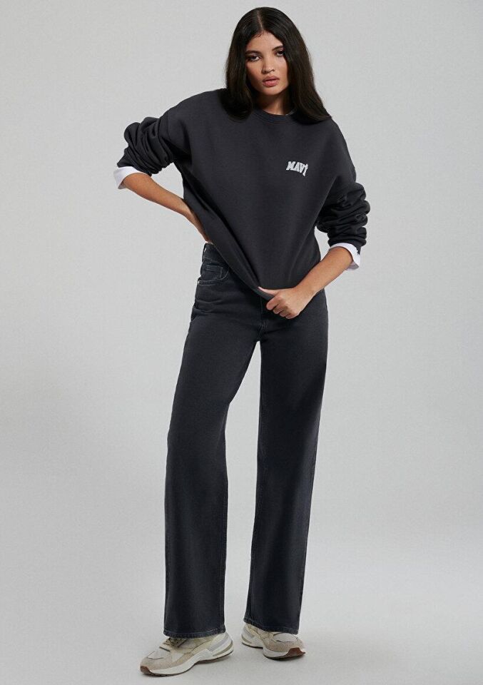 MAVİ KADIN MAVİ LOGO SWEATSHIRT Koyu Antrasit 1611600-82185