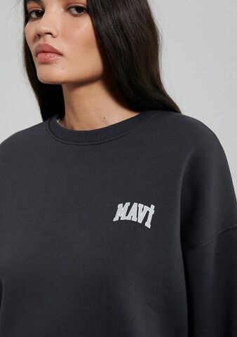 MAVİ KADIN MAVİ LOGO SWEATSHIRT Koyu Antrasit 1611600-82185