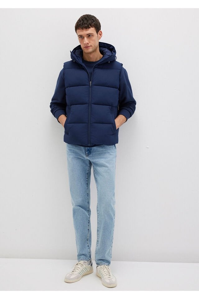 MAVİ ERKEK KAPÜŞONLU YELEK Koyu Lacivert 0110089-82318