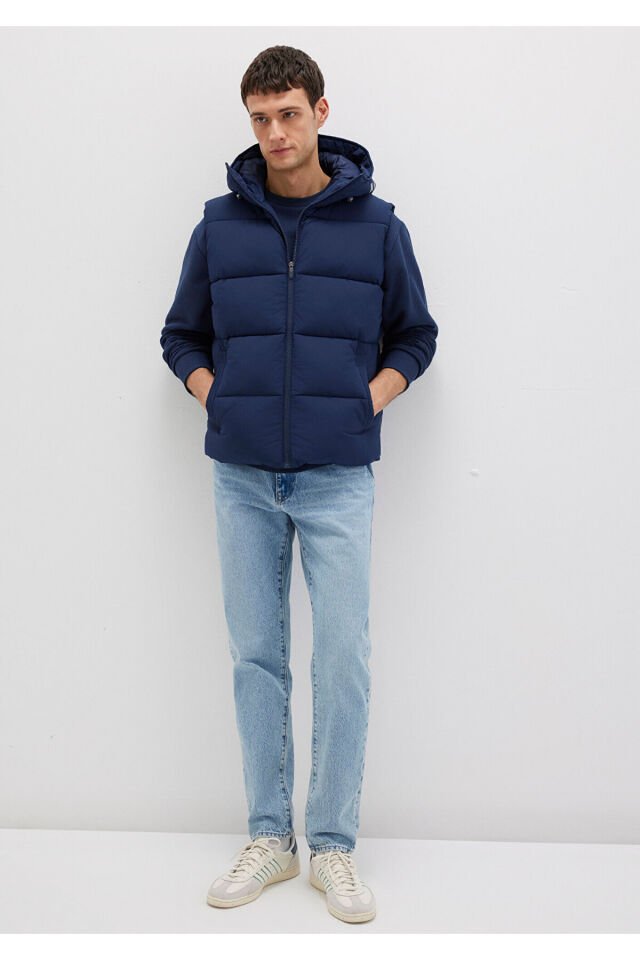 MAVİ ERKEK KAPÜŞONLU YELEK Koyu Lacivert 0110089-82318