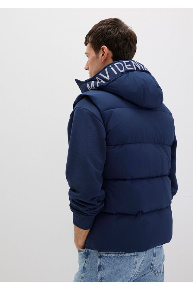 MAVİ ERKEK KAPÜŞONLU YELEK Koyu Lacivert 0110089-82318