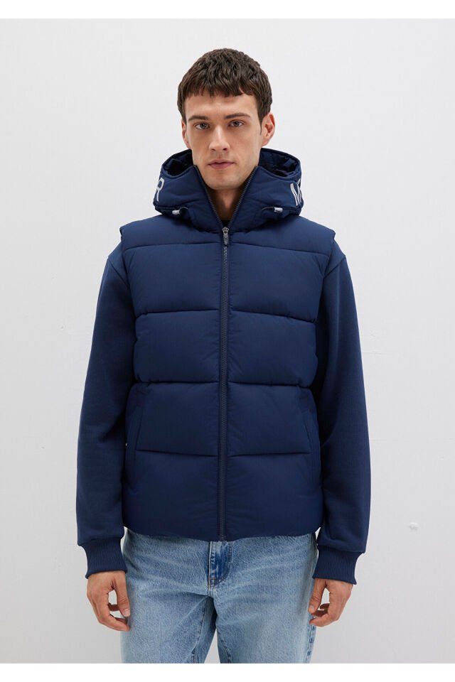 MAVİ ERKEK KAPÜŞONLU YELEK Koyu Lacivert 0110089-82318