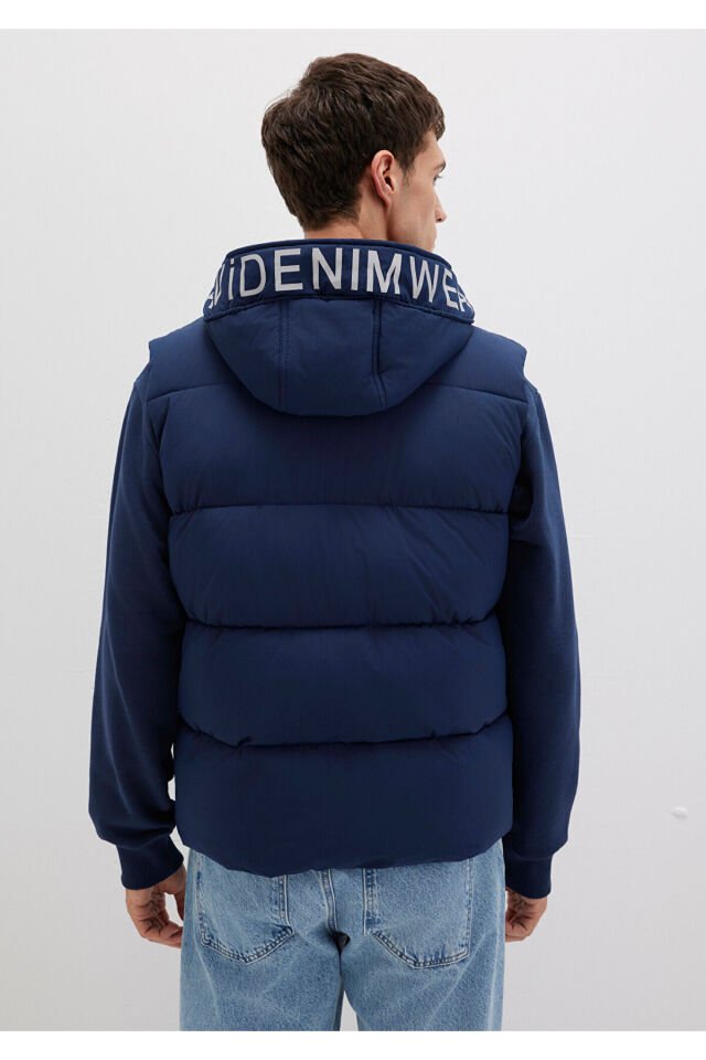 MAVİ ERKEK KAPÜŞONLU YELEK Koyu Lacivert 0110089-82318