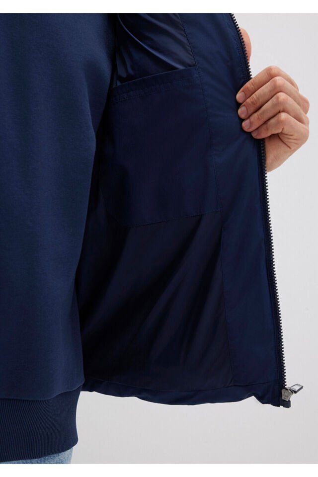 MAVİ ERKEK KAPÜŞONLU YELEK Koyu Lacivert 0110089-82318