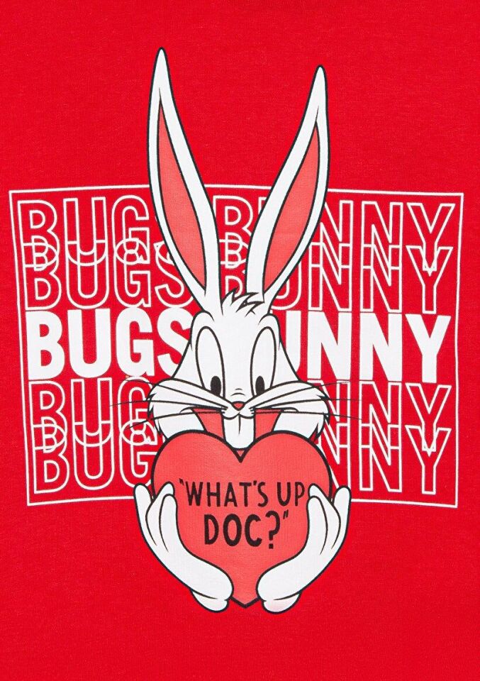 MAVİ ÇOCUK BUGS BUNNY BASKILI KAPÜŞONLU SWEATSHIRT 7S10036-70471