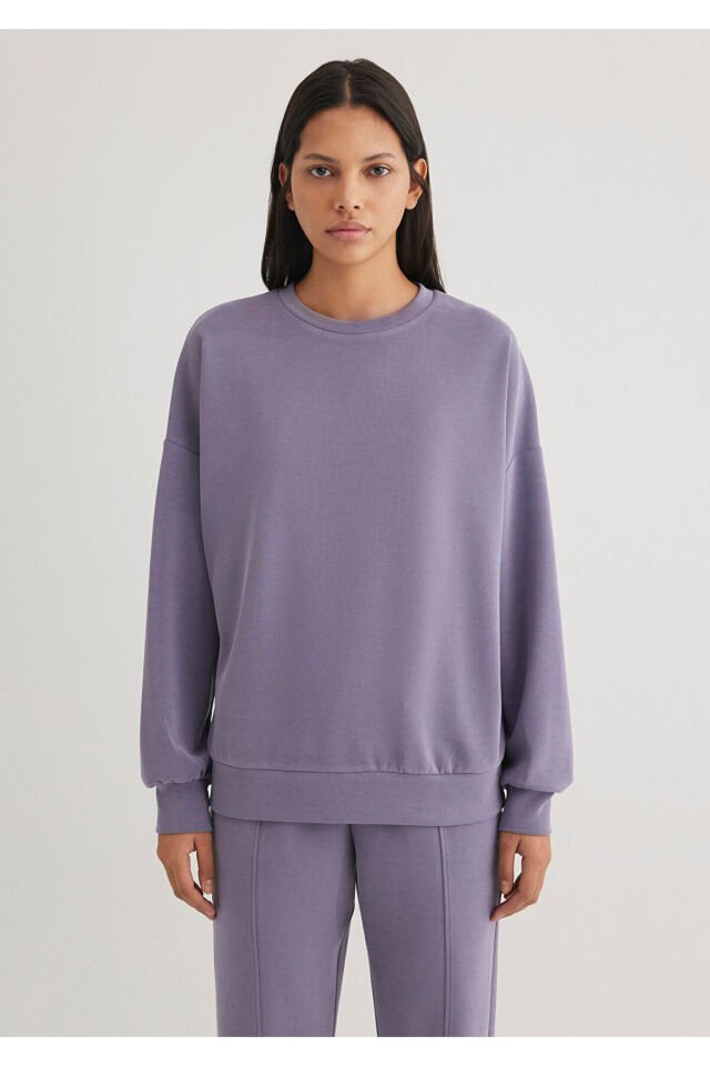 MAVİ KADIN OVERSİZE SWEATSHIRT Cadet 168837-70608
