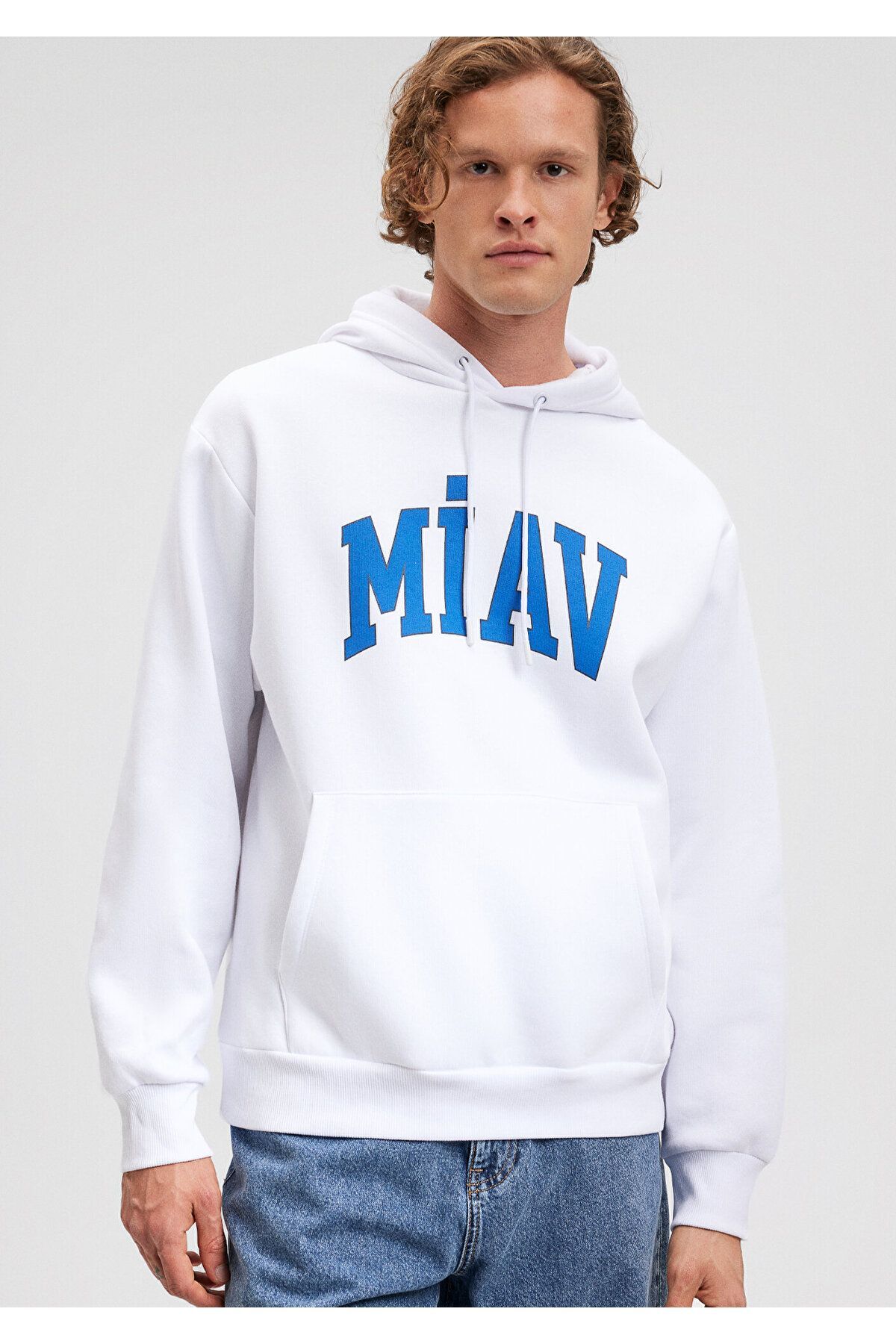 MAVİ ERKEK MİAV KAPÜŞONLU SWEATSHIRT Beyaz 0S10122-620