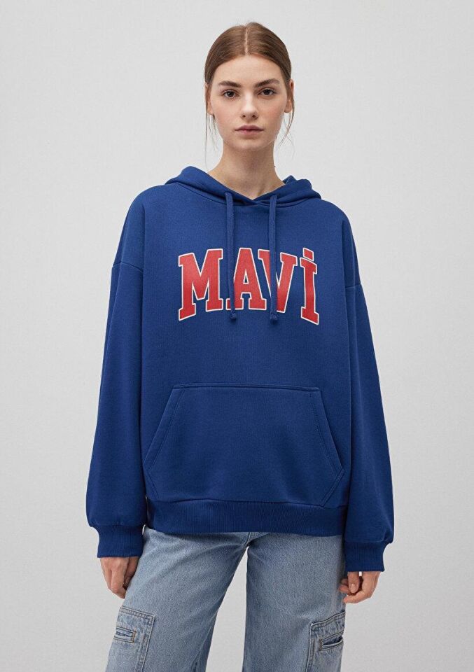 MAVİ KADIN MAVİ LOGO KAPÜŞONLU SWEATSHIRT Koyu Lavi 1600361-82625