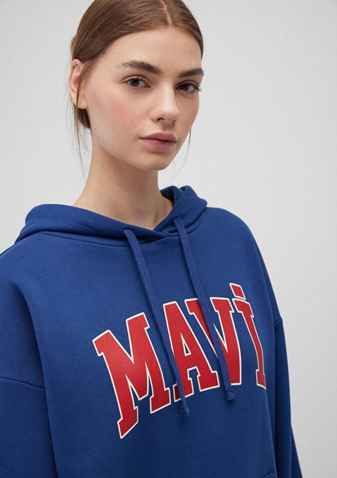 MAVİ KADIN MAVİ LOGO KAPÜŞONLU SWEATSHIRT Koyu Lavi 1600361-82625