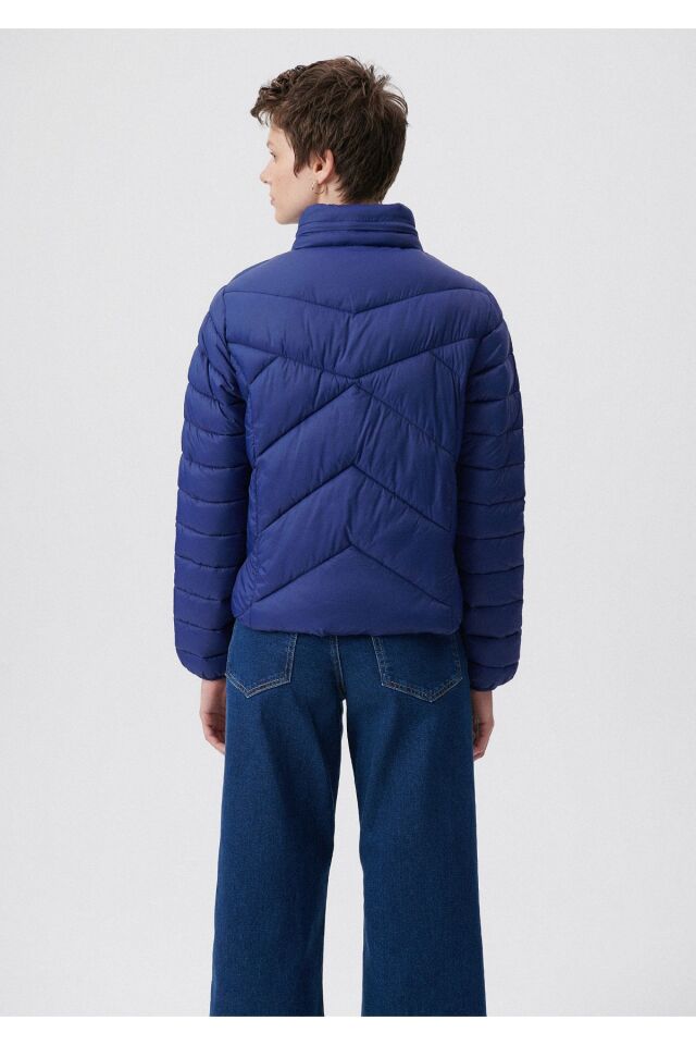 MAVİ KADIN DİK YAKA CEKET Derin Mavi 110698-70491