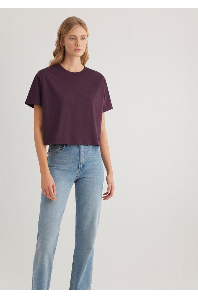 MAVİ KADIN BİSİKLET YAKA TİŞÖRT Plum Perfect 1611651-70635