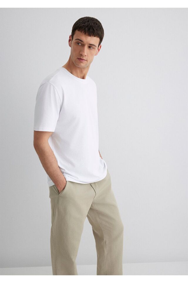 MAVİ ERKEK BİSİKLET YAKA TİŞÖRT Beyaz 0611596-620